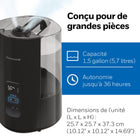 Honeywell - Humidificateur à vapeur froide + vapeur tiède Double Confort-Trois réglages de débit de vapeur pour ajuster la sortie de vapeur suivant votre choix