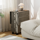 HOMCOM - Table à manger pliante à abattant sur roulettes avec tiroirs et armoire de rangement pour 4 à 6 personnes - gris-6 roulettes facilitent son déplacement, dont 4 avec freins pour le maintenir en place 