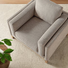 Modway - Roscoe Tissu Fauteuil - Étain-Silhouette à profil bas