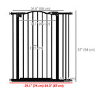 PawHut - Barrière pour animaux de compagnie 29"-34" avec porte à pression pour escaliers - Noir-Largeur réglable entre 29,1 po (74 cm) et 34,3 po (87 cm), s’adapte à différentes portes et cadres