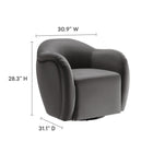 Modway - Compose Performance Velvet Fauteuil pivotant - Storm Grey-Ossature en bois