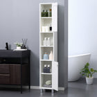 Kleankin - Armoire de salle de bain haute et étroite avec miroir - blanc-Accessoires anti-basculement à fixer au mur 