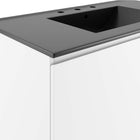 Modway - Bryn Support mural de 36" Vanette de salle de bain - Blanc Noir-Assemblée requise
