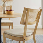 Modway - Caledonia Tissu tapis Chaise à manger Ensemble de 2 - Beige gris-Inclut des calottes de pied non marquées