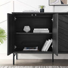 Modway - Harper Chevron Buffet - Noir-Coussinets de pied non marqués
