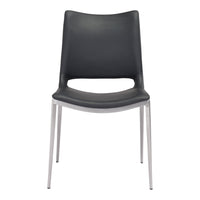 Zuo - Ace Chaise de salle à manger - Noir/Argent - Ensemble de 2-Confort moelleux et matériaux durables