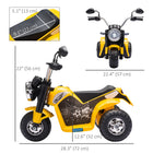 Aosom - moto électrique pour enfants 6v, moto tout-terrain à batterie jaune-Forme petite et mignonne 