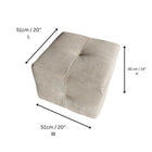 Exform - Lilith Cube - Tabouret, pouf, table d'appoint - Chenille grise-Idéal pour : maisons, condominiums, appartements, bureaux, hôtels, salons, espaces commerciaux