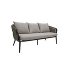 Backyard Lifestyles - Ensemble de patio conversation 4 pièces Nautique - Charbon-Cadre en tube d’aluminium avec revêtement en poudre et corde en polyester avec caoutchouc intérieur.