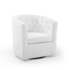 Modway - Prospect Touffe Performance Velvet Fauteuil pivotant - Blanc-Fauteuil moderne à dossier de baril