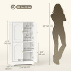 HOMCOM - Armoire de cuisine moderne à 4 niveaux 43 po - blanc-Fabriqué en panneau de particules robuste revêtu de mélamine 