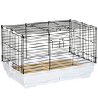 PawHut - Cage enclos pour cochons d’Inde et lapins avec portes - 24 po L x 15 po l x 16 po H-Idéal pour les lapins, cochons d’Inde et autres petits animaux de taille similaire 