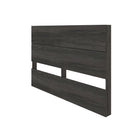 Nexera - Tête de lit double effet de planches, Gris écorce-S'agence parfaitement aux divers lits doubles de Nexera ainsi qu'aux panneaux extension Nexera (vendus séparément)
