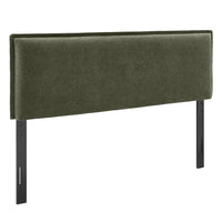 Modway - Camille Mélange de lin rembourré Tête de lit Queen size - Sauge-Mélange de lin tissé