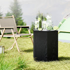 HOMCOM - Table d’appoint finition béton - noir-Équipé de quatre patins de pied réglables pour un équilibre sur toute surface 