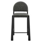 Modway - Hayley Tissu rembourré Tabouret de comptoir - Anthracite noire-Entièrement assemblé