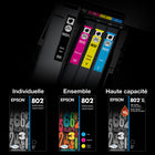 Epson - T802 Cartouche d'encre - Capacité standard - Noir-Le système d’impression Epson est particulièrement conçu pour être utilisé avec les encres d’origine Epson. L’utilisation d’encres non authentiques peut entraîner des dommages qui ne sont pas couverts par la garantie limitée de l’imprimante