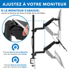 Mount-It! - Support de moniteur réglable, pour écrans jusqu'à 32 pouces, noir-Capacité de charge : 17,6 lb