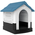 PawHut - Niche pour chien d’extérieur avec fenêtres pour miniature - bleu-Surface résistante à l'eau, avec un toit incliné pour se protéger de la pluie 