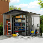 Outsunny abri de rangement extérieur 8 pi x 7 pi-2 portes coulissantes pour un accès facile, verrouillables pour plus de sécurité (3 clés incluses)  
