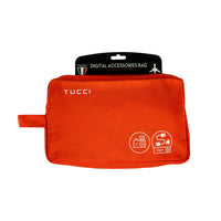 Valise de voyage TUCCI Italie Sac d’accessoires numériques - Orange brûlé-Design élégant et compact - parfait pour les déplacements organisés et les trajets quotidiens