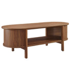 Modway - Cadence Table basse - Noyer-Table basse ovale