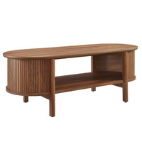 Modway - Cadence Table basse - Noyer-Table basse ovale