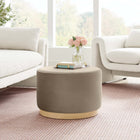 Modway - Tilden Grand velours rond de performance de 23" Rembourré Ottoman - Taupe Natural-Socle en caoutchouc