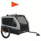 PawHut - Remorque pour chien à vélo, remorque de bicyclette avec rampe arrière rabattable - gris-Oxford 600D avec maille dense favorise la circulation de l'air, reste résistant en extérieur 

