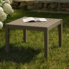 Modway - Northlake Square Terrasse extérieure Teck Table d’appoint, Gris vieilli-Conception des jambes effilées