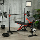 Soozier - Banc De Musculation Avec Support De Développé Incliné Pour Entraînement Complet Du Corps-Dossier réglable sur 5 niveaux, offrant des positions de banc plat ou incliné  