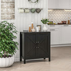 HOMCOM - Armoire de rangement de cuisine style ferme 31,5 po L - noir-Facile à nettoyer grâce à la surface lisse en mélamine 