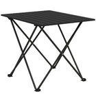 Outsunny - Table de camping pliante 22 po pour camping, pique-nique, randonnée, barbecue, pêche, noir-Le cadre en métal assure une durabilité et un soutien durables  
