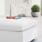 Modway - Commix Sunbrella Terrasse extérieure Ottoman in Blanc-Coussins rembourrés en mousse