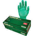 Ronco - Gants synthétiques avec aloès, Vert, Moyen, Paquet de 100-Vert