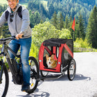 Aosom - Remorque de vélo pour chien pour voyage avec 3 entrées, grandes roues, rouge noir-Deux grandes roues arrière de 20 po, offrent une conduite fluide et sont adaptées au tout-terrain 