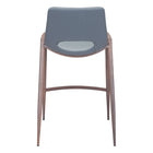 Zuo - Desi Tabouret de comptoir - Azure Gris/Noyer - Ensemble de 2-6