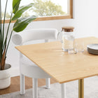 Modway - Lippa 36 po Carré Bois Table à manger, Or Naturel-Socle en métal doré résistant aux éclats