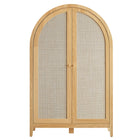 Modway - Calista 63 po voûté Armoire de rangement avec bureau pliant - Chêne-Nivelleurs réglables