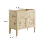Modway - Elysian 36" Armoire de toilette de salle de bain (lavabo non inclus) - Bourgogne-Charnières de cuisine dissimulées
