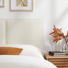 Modway - Lindee Tissu Boucle Tête de lit jumelée, Crème-Tissu boucle Tissu Rembourrage