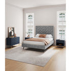 Manhattan Comfort - Dumbo table de chevet moderne 1 tiroir et commode 3 tiroirs - bleu minuit - ensemble de 2-Comprend 4 tiroirs à extension totale conçus avec des lignes nervurées texturées verticales