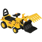 Aosom - Excavatrice pour enfants avec pince - jaune-Équipé d’un véritable bouton sonore pour plus de plaisir 