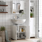 Kleankin - armoire de salle de bain avec miroir à montage mural - blanc-Étagère réglable, adaptée à divers besoins de rangement 