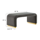 Modway - Koda Performance Velvet Ottoman de la cascade - Brass Storm Grey-Conception des cascades