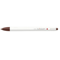 Zebra - ClickArt Retractable Marker Pen - Marron-Parfait pour la journalisation, le codage couleur, le dessin et l’écriture quotidienne