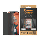 PanzerGlass - Protecteur d'écran de confidentialité pour iPhone 15 Plus - Noir-Le filtre de confidentialité rend l'affichage presque invisible