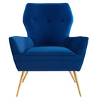 Modway - Renata Bouton touffé Performance Velvet Fauteuil - Marine-Capacité de poids de la chaise : 331 lb