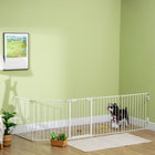 PawHut - Parc pour chiens d’intérieur pour petits et moyens chiens avec porte - blanc-La porte peut se fermer automatiquement lorsque son angle d’ouverture est inférieur à 90° et rester ouverte lorsqu’il dépasse 90° (la porte ne se fermera pas lorsque son angle est inférieur à 15°) 