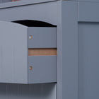 HOMCOM - Armoire colonne haute de salle de bain avec étagères et tiroir - gris-Les pieds surélevés la protègent de l'humidité et assurent une bonne ventilation 